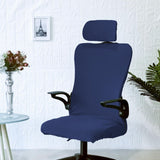 Maxbell Office Chair Cover with Headrest Cover Washable for Dining Room Gaming Chair Blue