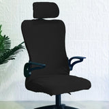 Maxbell Office Chair Cover with Headrest Cover Washable for Dining Room Gaming Chair Black