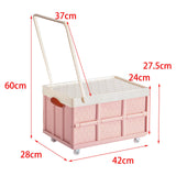 Maxbell Storage Container Clothes Books Folding for Picnic Garden Home pink with wheel