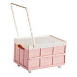 Maxbell Storage Container Clothes Books Folding for Picnic Garden Home pink with wheel