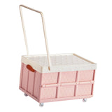 Maxbell Storage Container Clothes Books Folding for Picnic Garden Home pink with wheel