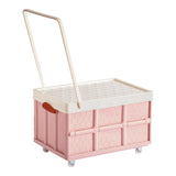 Maxbell Storage Container Clothes Books Folding for Picnic Garden Home pink with wheel
