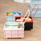 Maxbell Storage Container Clothes Books Folding for Picnic Garden Home pink with wheel