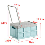 Maxbell Storage Container Clothes Books Folding for Picnic Garden Home blue with wheel