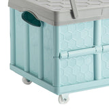 Maxbell Storage Container Clothes Books Folding for Picnic Garden Home blue with wheel bag