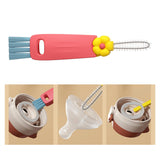 Maxbell Kitchen Bottle Brush Kitchen Washing Tool Cleaner for Cups Bottles  Red