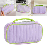 Maxbell Portable Makeup Bag Cosmetic Bag with Handle Sundries Storage Bag Purple