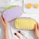 Maxbell Portable Makeup Bag Cosmetic Bag with Handle Sundries Storage Bag Purple