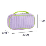 Maxbell Portable Makeup Bag Cosmetic Bag with Handle Sundries Storage Bag Purple