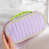 Maxbell Portable Makeup Bag Cosmetic Bag with Handle Sundries Storage Bag Purple