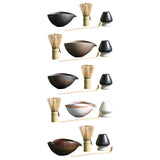 Maxbell 4x Japanese Matcha Whisk Set with Ceramic Bowl Multifunction for Ceremony A