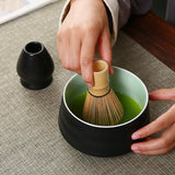 Maxbell 4x Japanese Matcha Whisk Set with Ceramic Bowl Multifunction for Ceremony A
