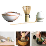 Maxbell 4x Japanese Matcha Whisk Set with Ceramic Bowl Multifunction for Ceremony D