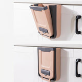 Maxbell Hanging Trash Can Mounted Collapsible for Counter Top Cabinet Kitchen Beige Coffee