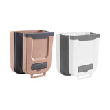 Maxbell Hanging Trash Can Mounted Collapsible for Counter Top Cabinet Kitchen Beige Coffee