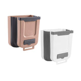 Maxbell Hanging Trash Can Mounted Collapsible for Counter Top Cabinet Kitchen Beige Coffee