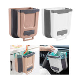 Maxbell Hanging Trash Can Mounted Collapsible for Counter Top Cabinet Kitchen Beige Coffee