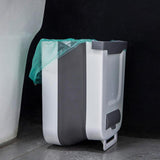 Maxbell Hanging Trash Can Mounted Collapsible for Counter Top Cabinet Kitchen Gray white