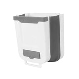 Maxbell Hanging Trash Can Mounted Collapsible for Counter Top Cabinet Kitchen Gray white