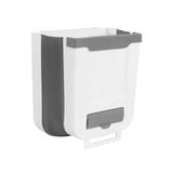 Maxbell Hanging Trash Can Mounted Collapsible for Counter Top Cabinet Kitchen Gray white