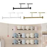 Maxbell Wall Mounted Hat Rack Display Rack Hooks for Home Living Room Decoration Black