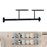 Maxbell Wall Mounted Hat Rack Display Rack Hooks for Home Living Room Decoration Black