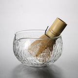 Maxbell Textured Glass Matcha Bowl Heat Resistant Scratch Resistant Teaware for Home