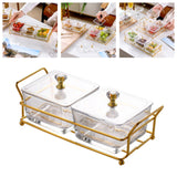Maxbell Container Metal Frame Transparent Portable for Picnic Restaurant Kitchen 2pcs