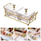 Maxbell Container Metal Frame Transparent Portable for Picnic Restaurant Kitchen 2pcs