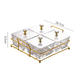 Maxbell Container Metal Frame Transparent Portable for Picnic Restaurant Kitchen 4pcs
