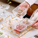 Maxbell Container Metal Frame Transparent Portable for Picnic Restaurant Kitchen 4pcs