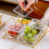 Maxbell Container Metal Frame Transparent Portable for Picnic Restaurant Kitchen 4pcs
