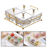 Maxbell Container Metal Frame Transparent Portable for Picnic Restaurant Kitchen 4pcs
