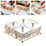 Maxbell Container Metal Frame Transparent Portable for Picnic Restaurant Kitchen 4pcs