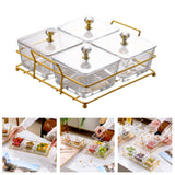 Maxbell Container Metal Frame Transparent Portable for Picnic Restaurant Kitchen 4pcs
