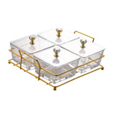 Maxbell Container Metal Frame Transparent Portable for Picnic Restaurant Kitchen 4pcs