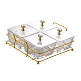 Maxbell Container Metal Frame Transparent Portable for Picnic Restaurant Kitchen 4pcs