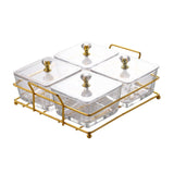 Maxbell Container Metal Frame Transparent Portable for Picnic Restaurant Kitchen 4pcs