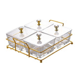 Maxbell Container Metal Frame Transparent Portable for Picnic Restaurant Kitchen 4pcs