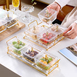 Maxbell Container Metal Frame Transparent Portable for Picnic Restaurant Kitchen 4pcs