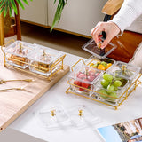 Maxbell Container Metal Frame Transparent Portable for Picnic Restaurant Kitchen 4pcs