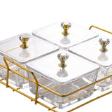 Maxbell Container Metal Frame Transparent Portable for Picnic Restaurant Kitchen 4pcs