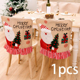 Maxbell Christmas Chair Cover Stretch Xmas Decoration for Holiday Kitchen Hotel Santa