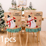 Maxbell Christmas Chair Cover Stretch Xmas Decoration for Holiday Kitchen Hotel Snowman