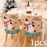 Maxbell Christmas Chair Cover Stretch Xmas Decoration for Holiday Kitchen Hotel Snowman