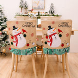 Maxbell Christmas Chair Cover Stretch Xmas Decoration for Holiday Kitchen Hotel Snowman