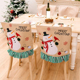 Maxbell Christmas Chair Cover Stretch Xmas Decoration for Holiday Kitchen Hotel Snowman