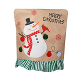 Maxbell Christmas Chair Cover Stretch Xmas Decoration for Holiday Kitchen Hotel Snowman