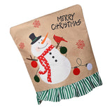 Maxbell Christmas Chair Cover Stretch Xmas Decoration for Holiday Kitchen Hotel Snowman