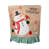 Maxbell Christmas Chair Cover Stretch Xmas Decoration for Holiday Kitchen Hotel Snowman